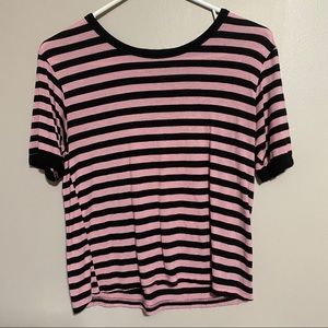 Pink and black striped Tshirt